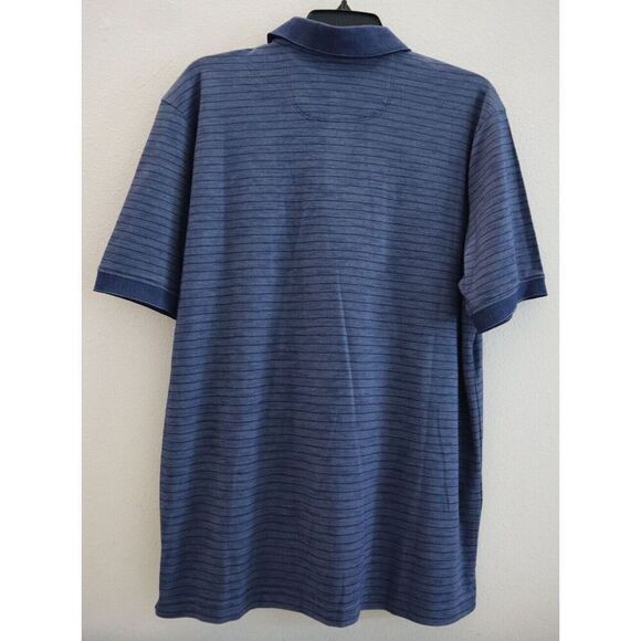 Tommy Bahama ST226446RS Men’s Sz Medium Island Navy Striped S/S Polo Shirt - Picture 2 of 8